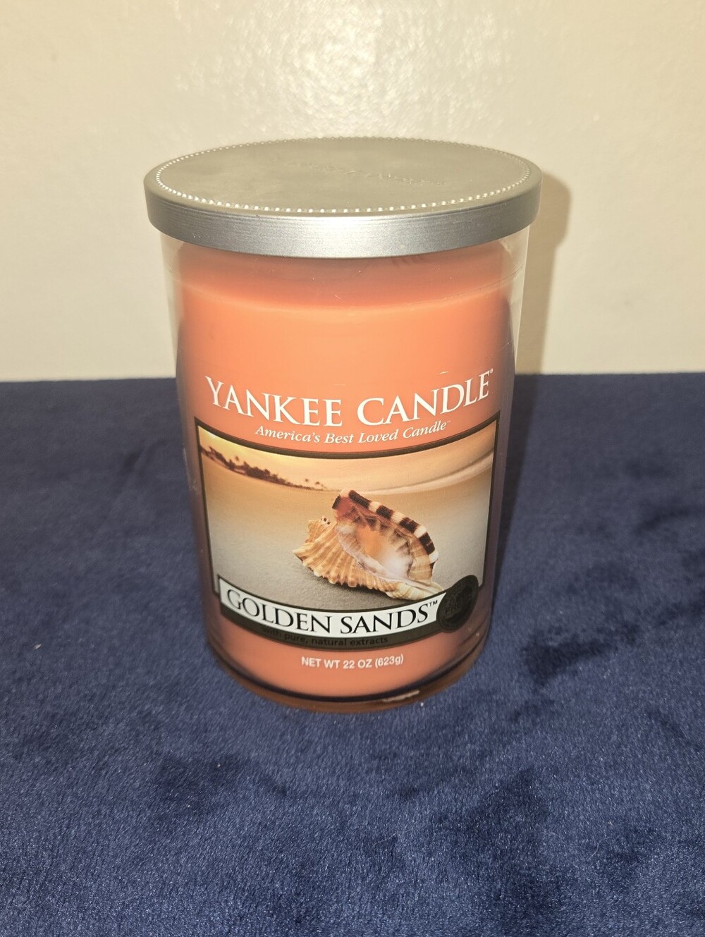 New Yankee Candle Golden Sands Jar Candle 22oz Double Wick Retired Scent